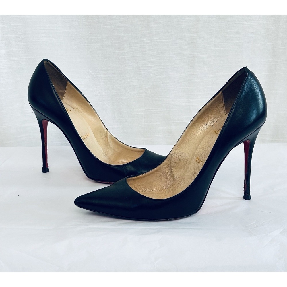 Christian‎ Louboutin Classic Luxury Designer Black Stiletto Red Bottom Heels